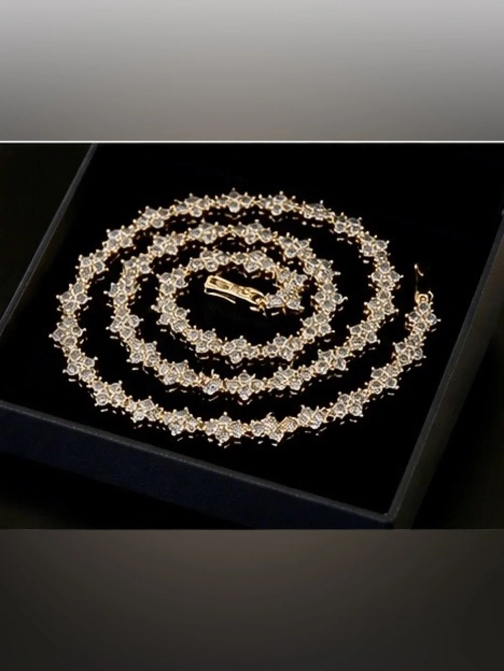 Gold Tone Unisex Tennis Chain Necklace – 22” 🖤 - Picture 3 of 6